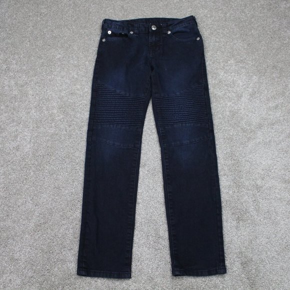 True Religion Geno Jeans Womens 12 Blue Relaxed Slim Cotton Stretch w/28" inseam - Picture 1 of 13
